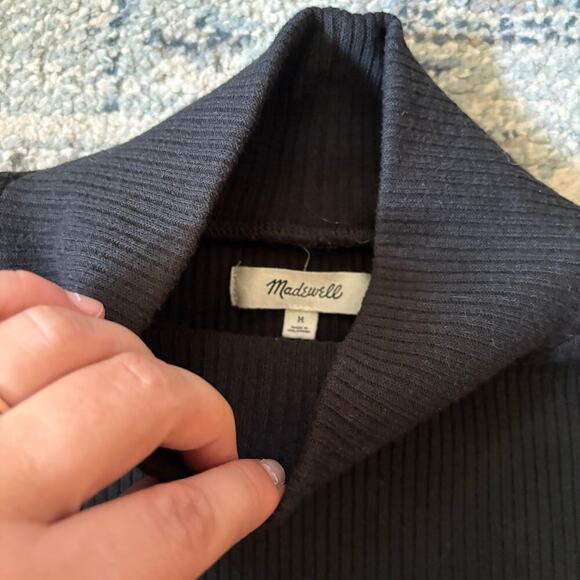 Madewell black ribbed turtleneck sweater - Picture 4 of 5